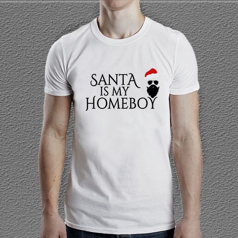 Santa is my homeboy Christmas T-Shirt (adults)