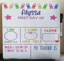First Day of School/Kinder Whiteboard
